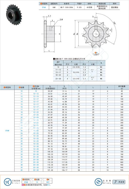 链轮06b系列st6b