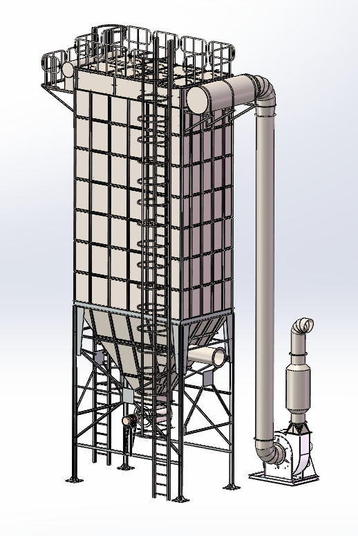 袋式除尘器设计模型图3d模型下载_三维模型_solidworks模型 制造云