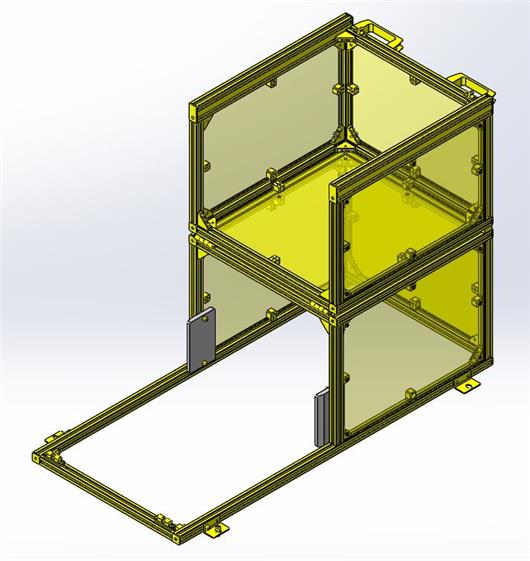 上方打开的开关保护罩 型材机架罩子模型3d模型下载 三维模型 Solidworks模型 制造云 产品模型