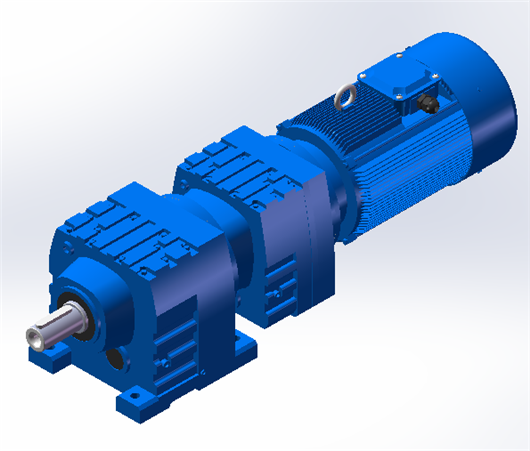 R27R17底脚轴伸式安装组合型斜齿轮减速机[R27R17-Y0.18-4P-63-M6-270°]3D模型下载_三维模型 ...