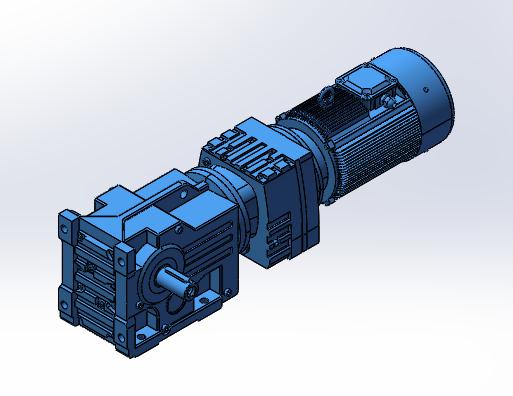 K37R17组合式螺旋锥齿轮减速机[K37R17-Y0.18-4P-136-M6-270°-A+B]3D模型下载_三维模型 ...