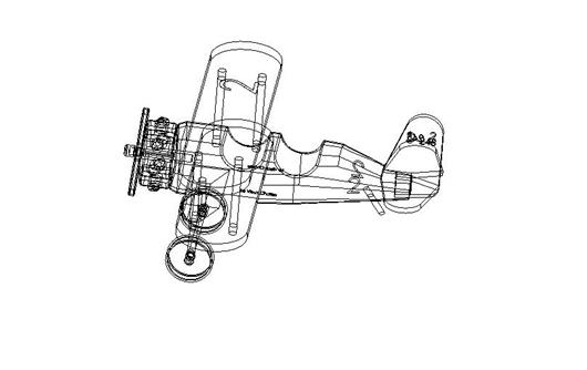 木质组装玩具飞机3d模型下载