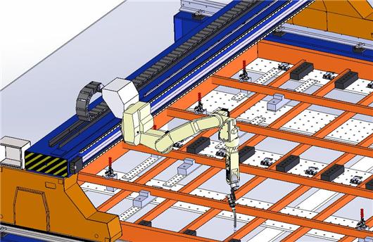龙门架式机器人工作站三维模型