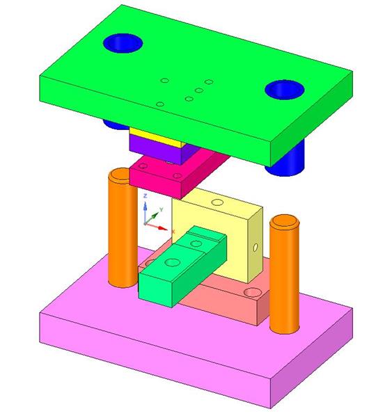 (1.8元)方管冲二孔冲压模具