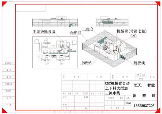 (7.8元)CNC机械臂自动上下料大型加工流水线