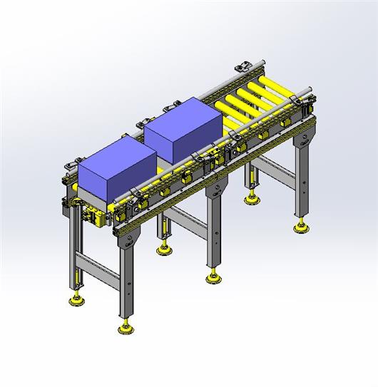 可改变导轨宽度的滚轮滚筒传送带输送线模型