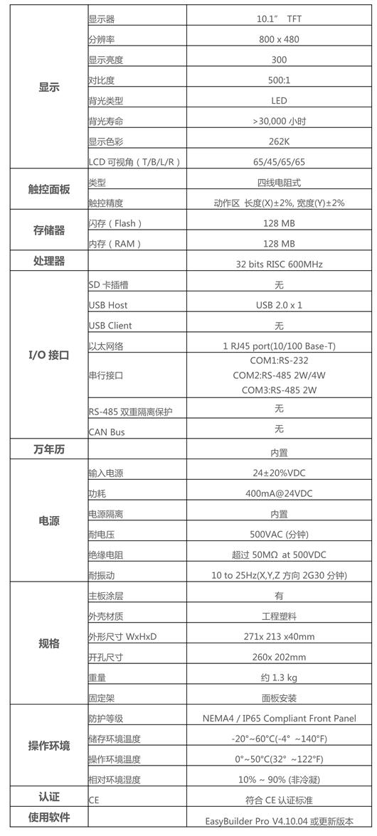 威纶触摸屏10.1寸 MT8101iE