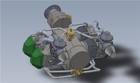 rotax912水平对置发动机3d模型下载