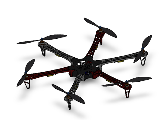 六旋翼无人机模型3d模型下载