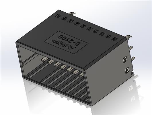 AMP连接器_安普D2100_2.5mm_20P直针PCB板穿孔焊接线座