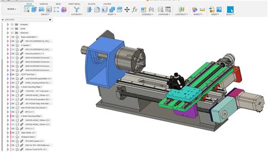 8x14 800x300CNC直线导轨迷你车床3D数模图纸stepiges格式