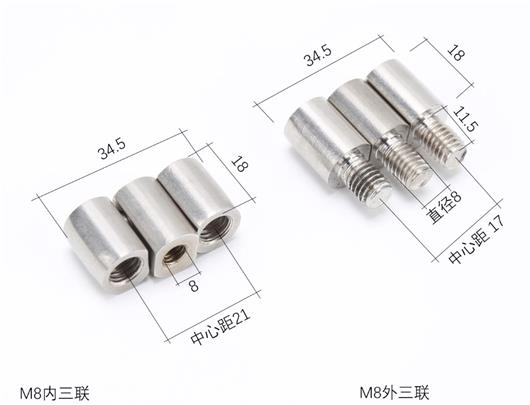 M6M8内外三联铰链