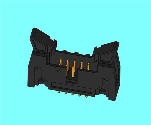 牛角插座 DC2-10P_2.54mm 直脚短钩