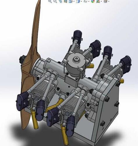 4缸水平对置发动机3d模型下载