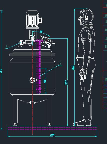 真空固液混合搅拌机cad示意图