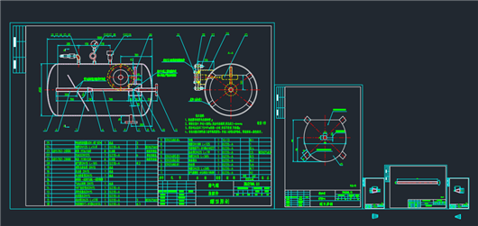 气浮机用溶气罐cad全套